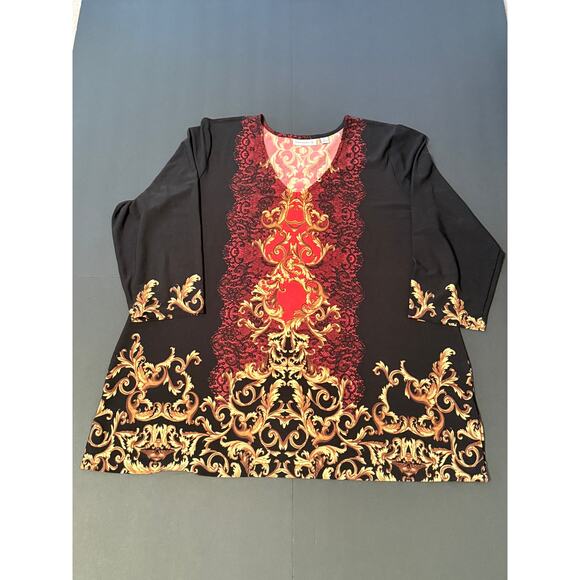 Susan Graver Black Tunic/Top, Size XL - Picture 1 of 6